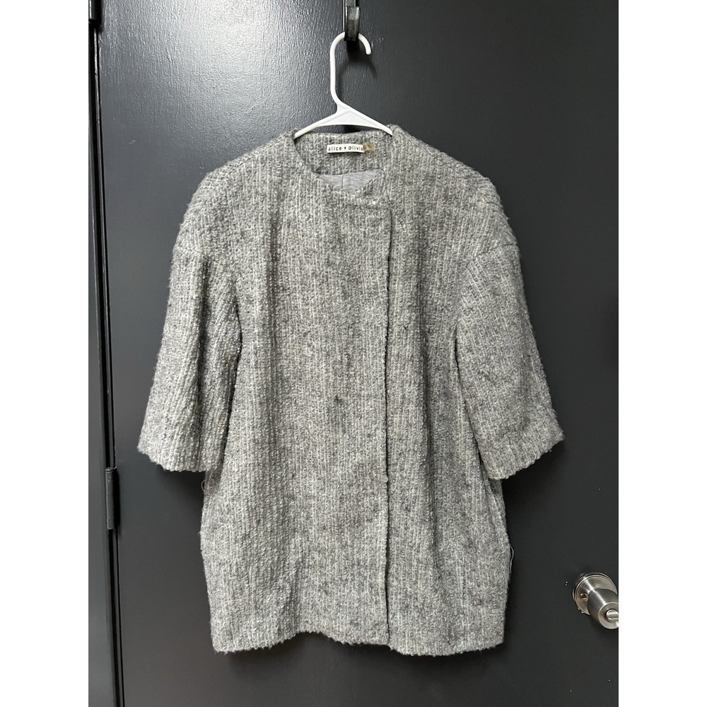Alice and Olivia Wool Blend Magnetic Closure Knit Sweater Jacket Sz XS Womens